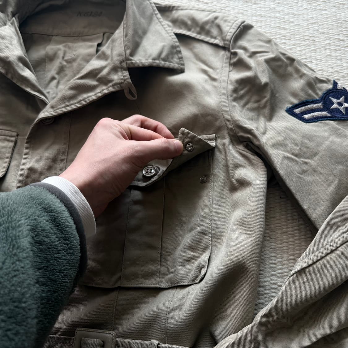 50년대 빈티지 미공군 사파리 자켓  트로피칼 탄 자켓 상품이미지4