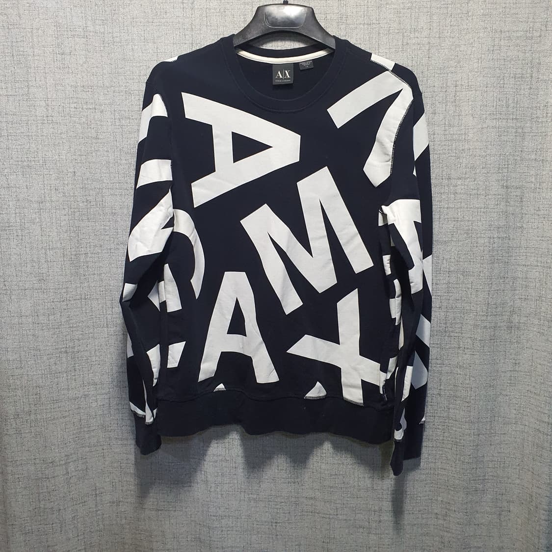 알마니 익스체인지 로고 맨투맨 블랙  상품이미지1