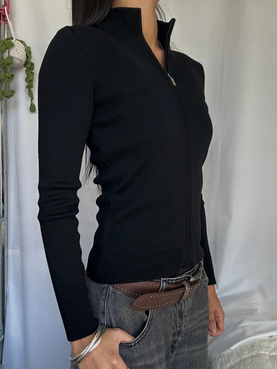 빈티지 울 풀집업 니트 가디건 상품이미지2