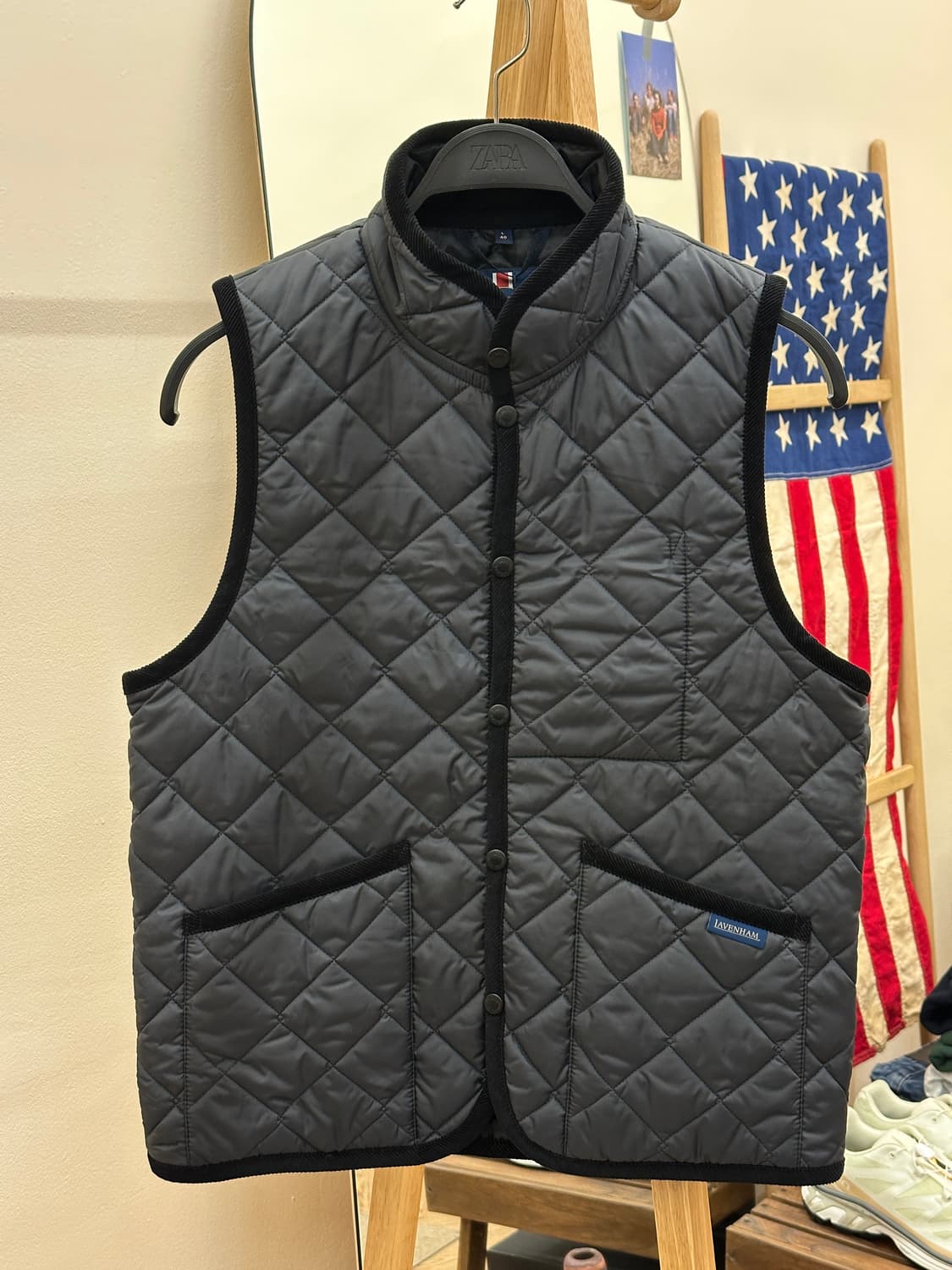 [새제품] 라벤헴 믹필드 퀼팅베스트 블랙 L 상품이미지1