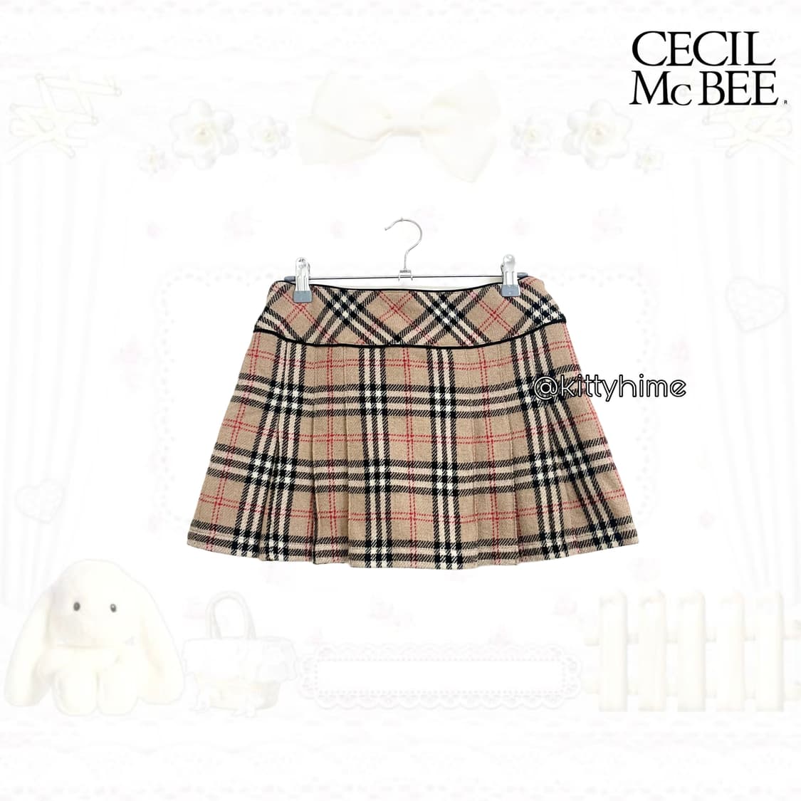 Cecil mcbee 버버리깔 플리츠스커트세실맥비스커트숏스Burberry 상품이미지2