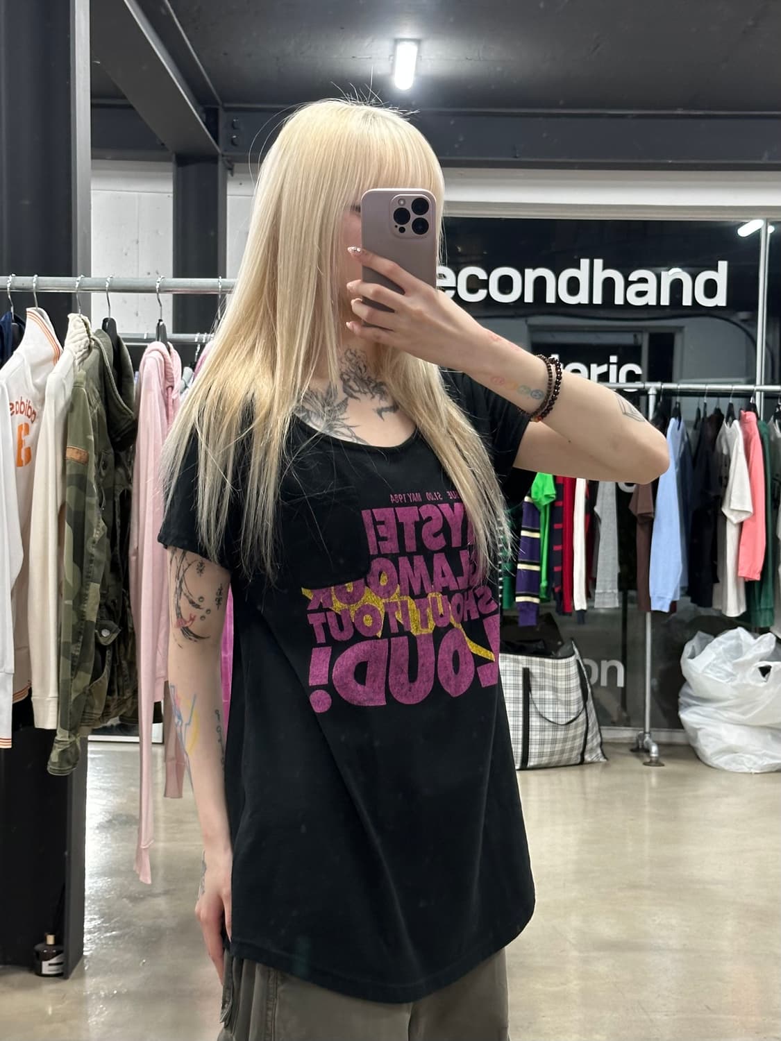 히스테릭 글래머 포켓 shout it out loud! 반팔 슬리브 상품이미지3