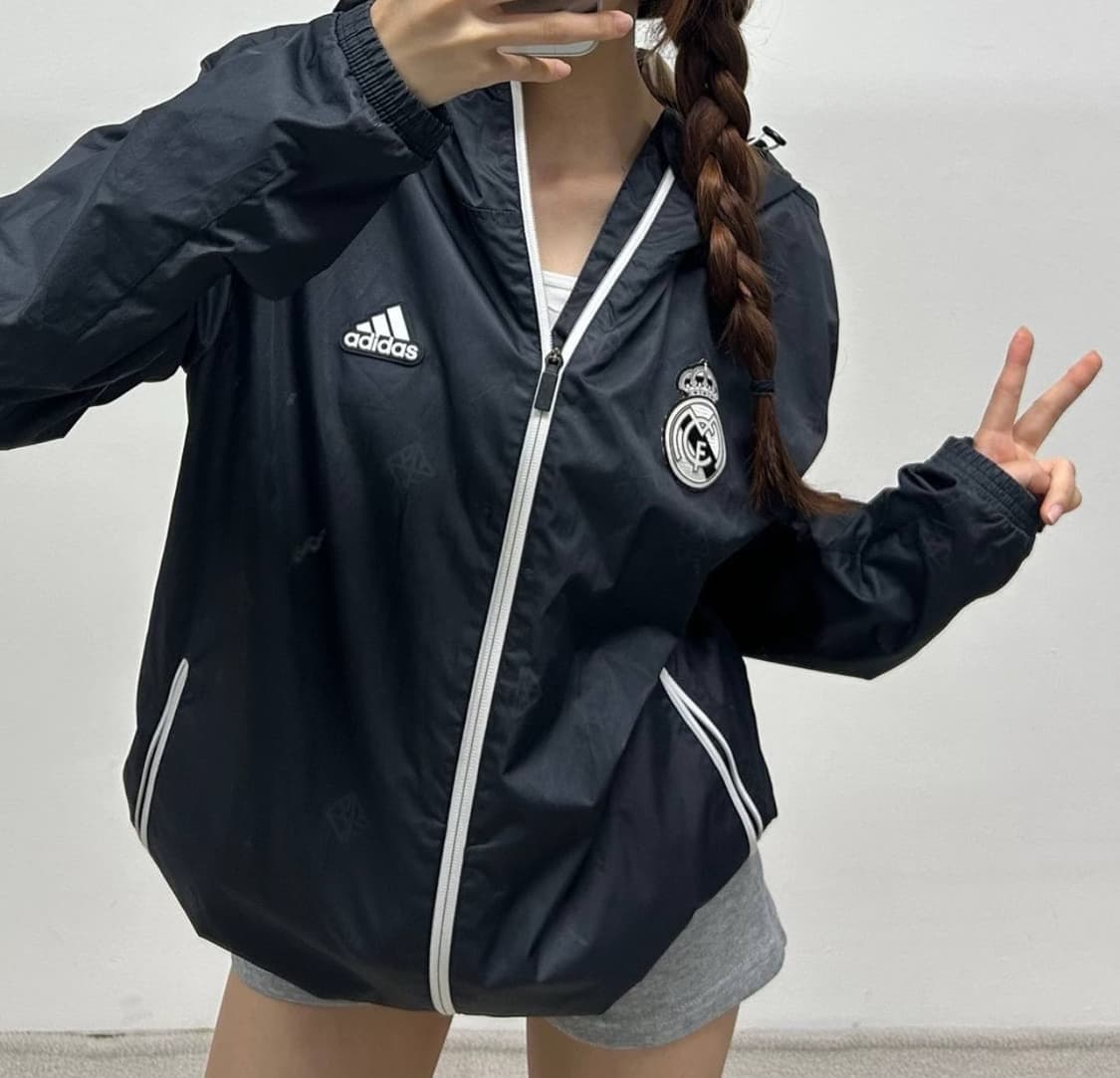 아디다스 레알 마드리드 12/13 시즌 블랙 윈드브레이커  재킷 상품이미지6