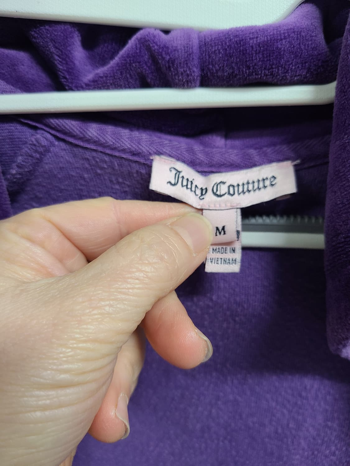 쥬시꾸뛰르 벨벳 후드집업 퍼플 상품이미지4