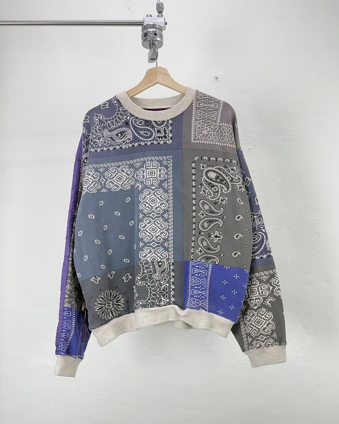 캐피탈 19aw 페이즐리 퀼트 크루넥 스웨트 포켓 코튼 셔츠 상품이미지1