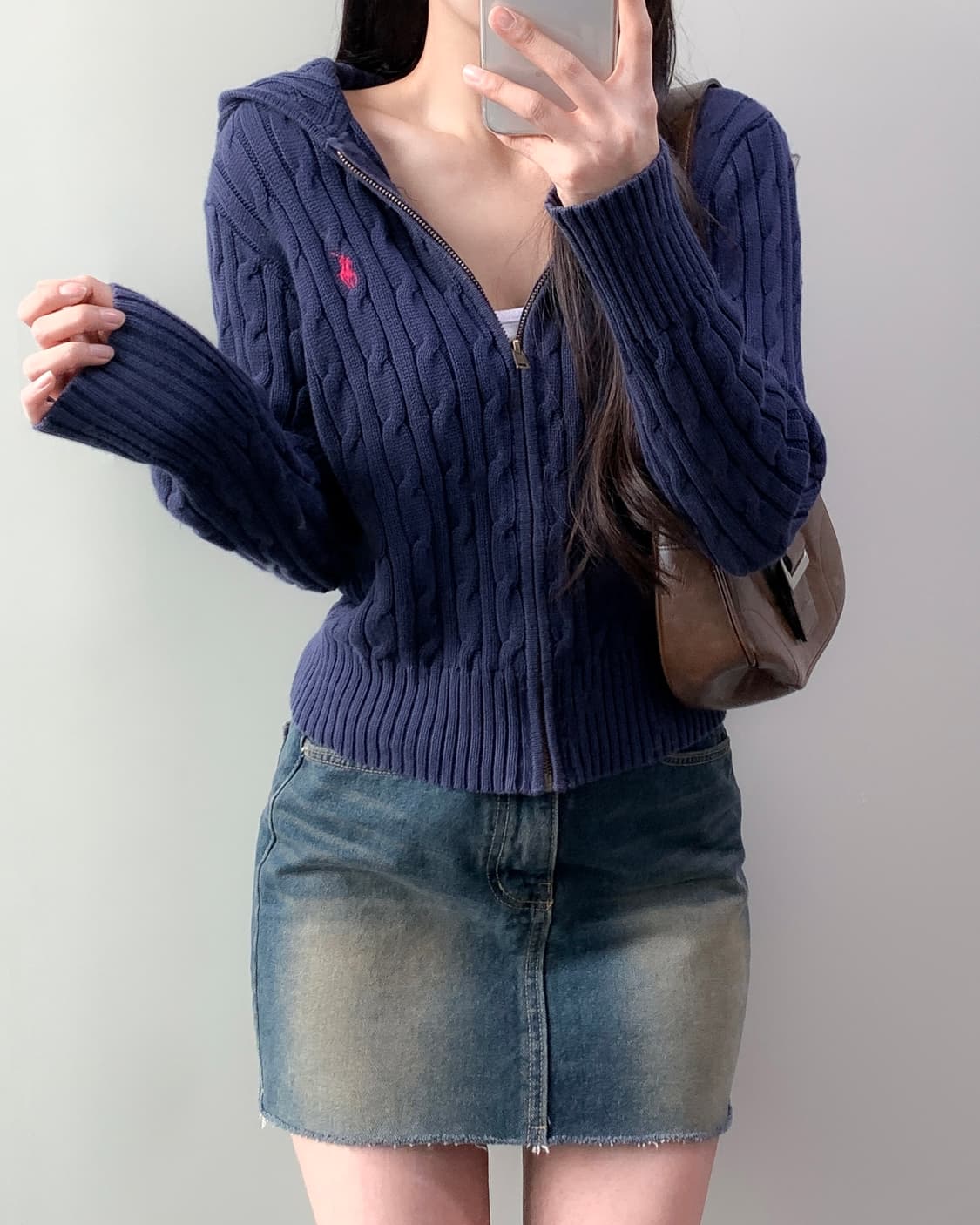 폴로 니트 후드집업 상품이미지1