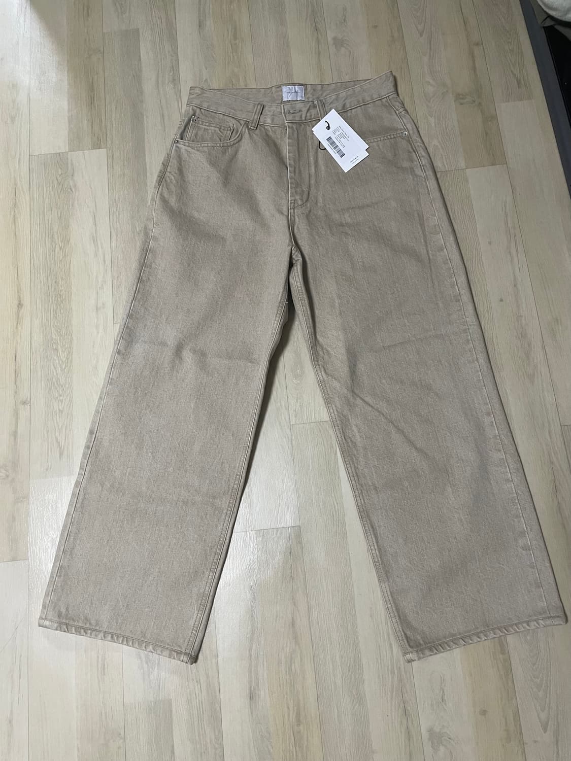 새제품/M) 유스 youth 와이드 데님 팬츠 샌드베이지 상품이미지8