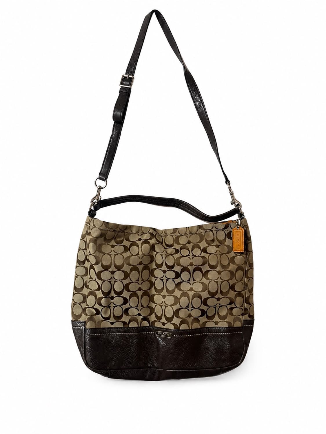 정품 코치 시그니처 캔버스 숄더백 브라운 상품이미지4