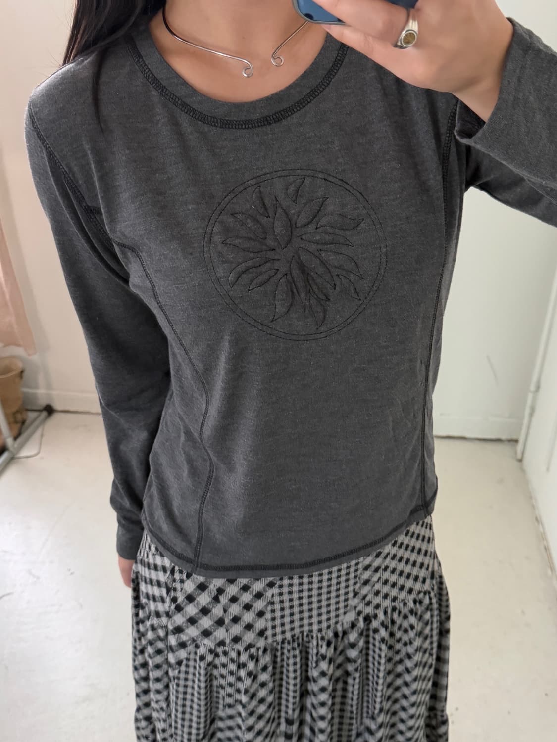 일본빈티지 엠보 롱슬리브 상품이미지3