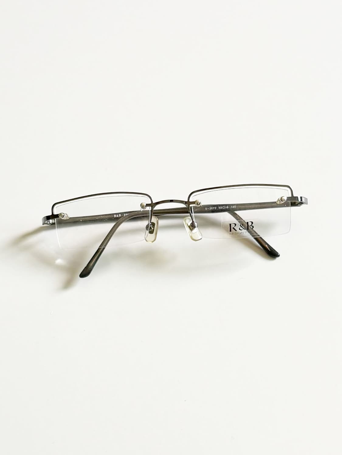 R&B EYEWEAR 반무테 스퀘어 메탈 빈티지 안경 상품이미지1