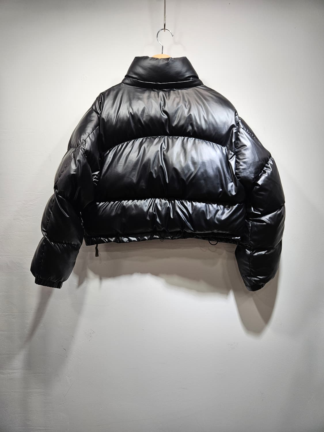 블랙 무광 크롭 숏패딩 Free (모자 없음) 상품이미지9