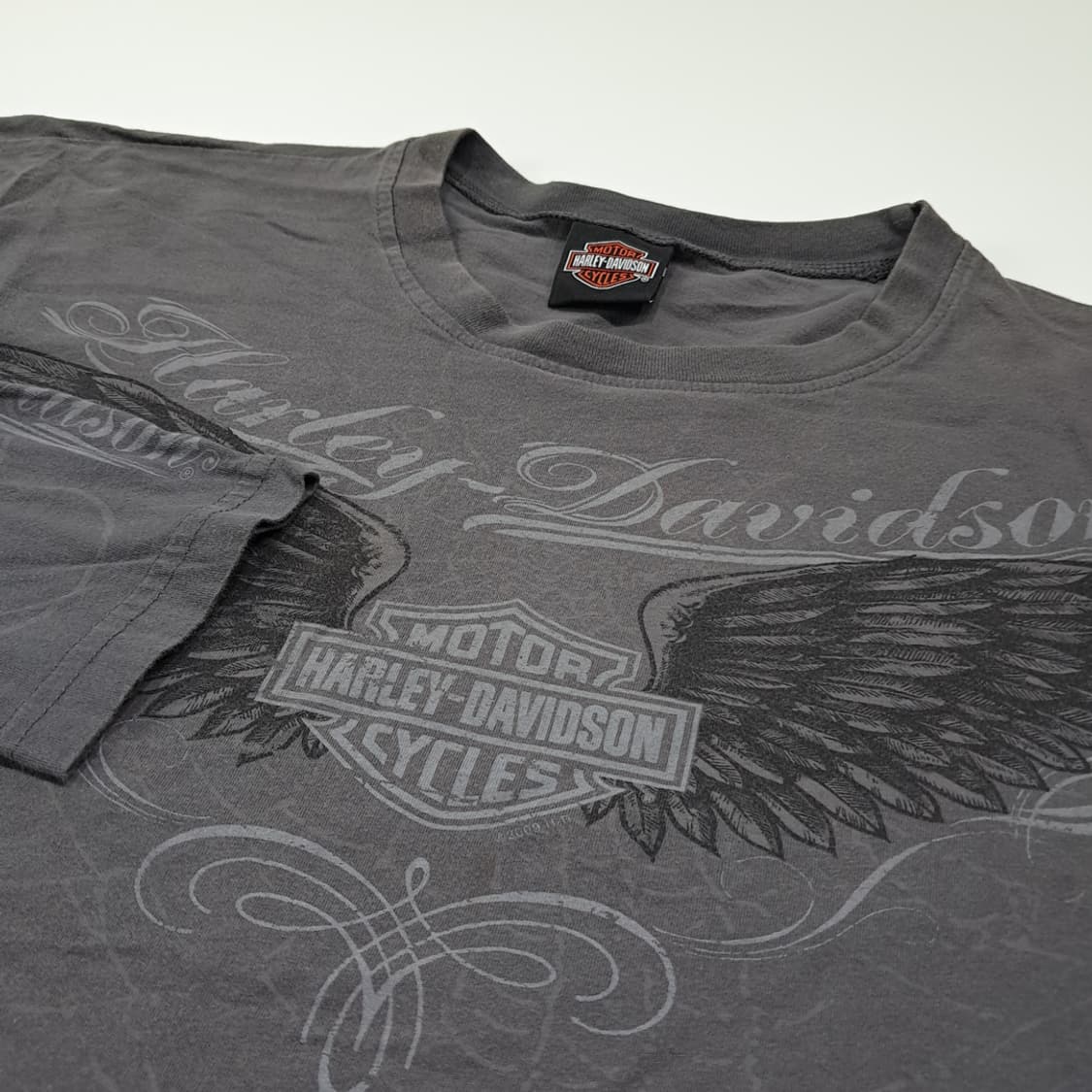 CL567 XL 할리데이비슨 00s 샌디에고 윙 차콜 긴팔 티셔츠 상품이미지3