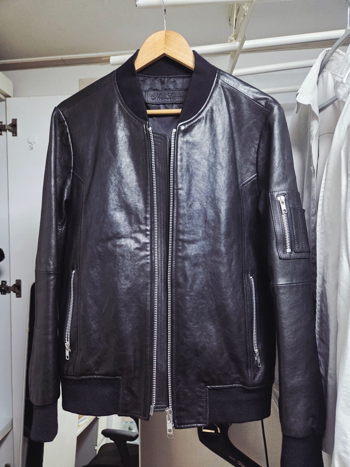 느와르라르메스 ma-1 가죽자켓 46 사이즈 상품이미지1