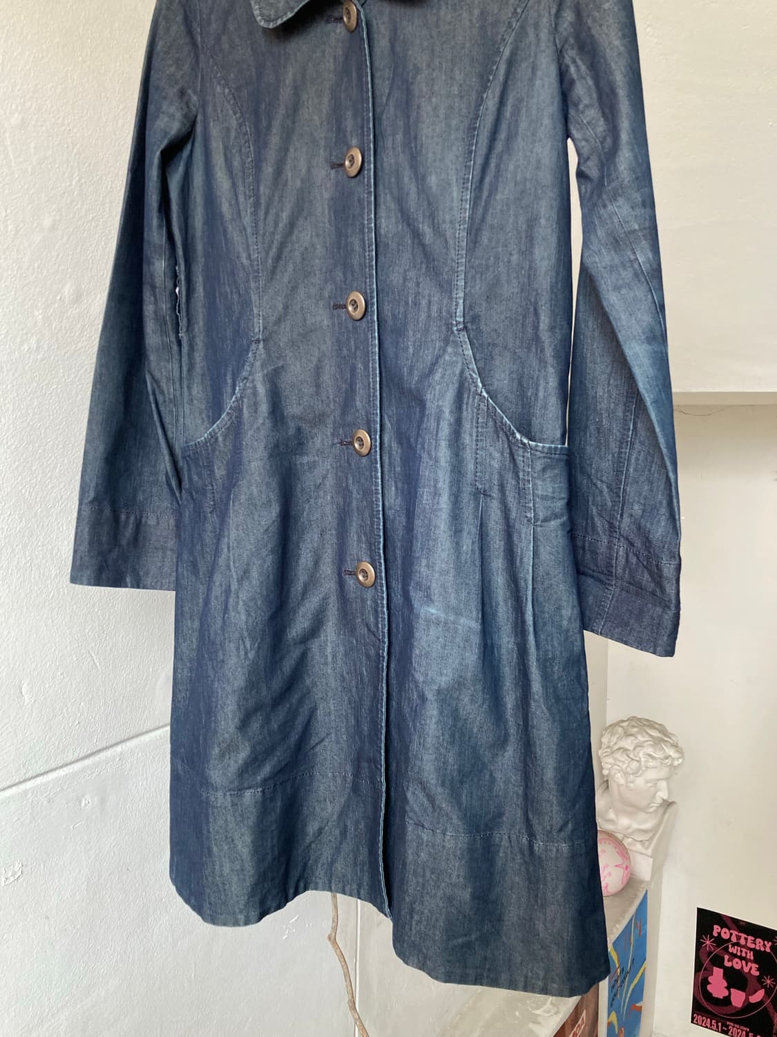 데님 카라포인트 모리걸 트렌치코트 상품이미지3