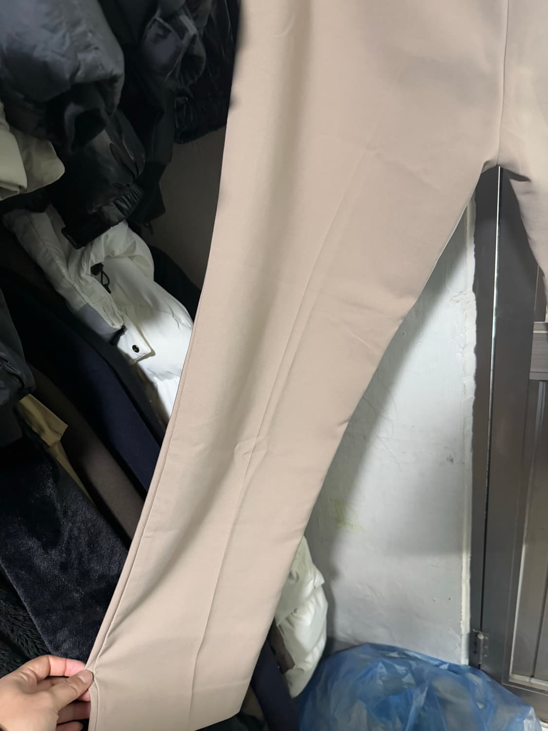 Citify 짙은 베이지색 와이드 슬랙스 34 상품이미지3