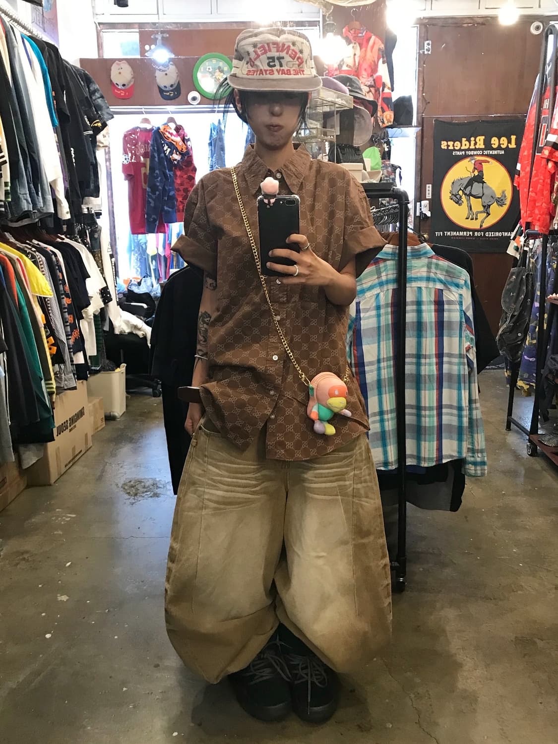 < Stussy Brown Full Logo Shirt > 상품이미지5