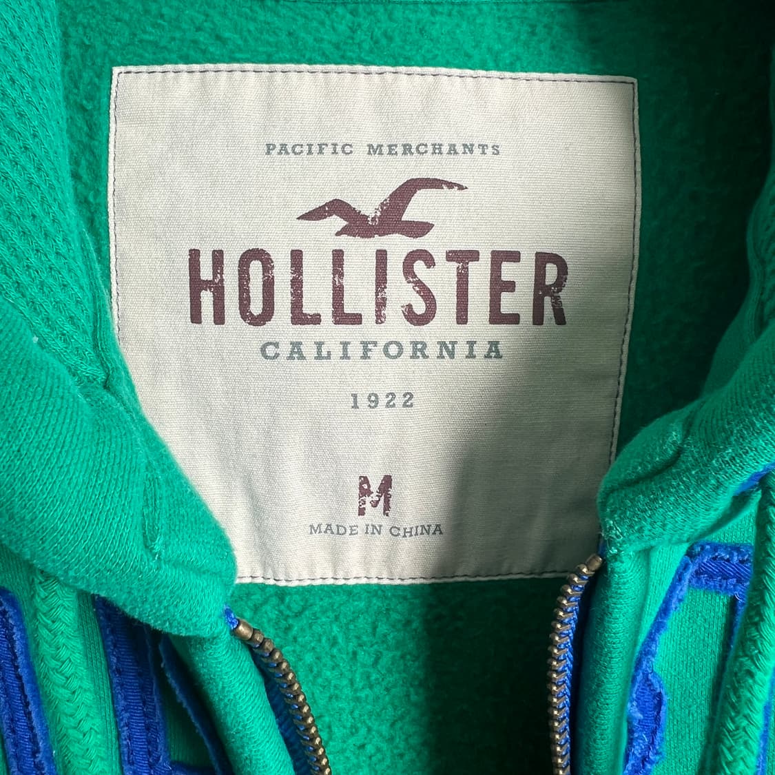 홀리스터 블루 로고 그린 후드집업 M 상품이미지3