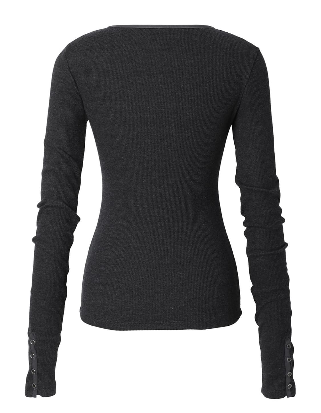 inegi 이네기 차콜 홀터넥 슬리브리스+버튼 롱슬리브 레이어드 세트 상품이미지5