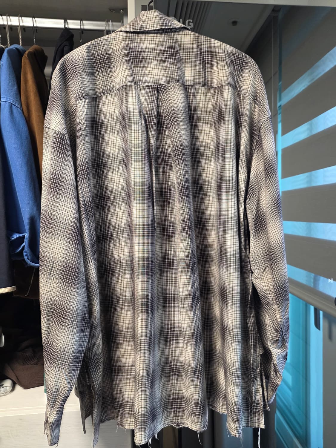 [1] Ancellm ombre check shirt brown 상품이미지2