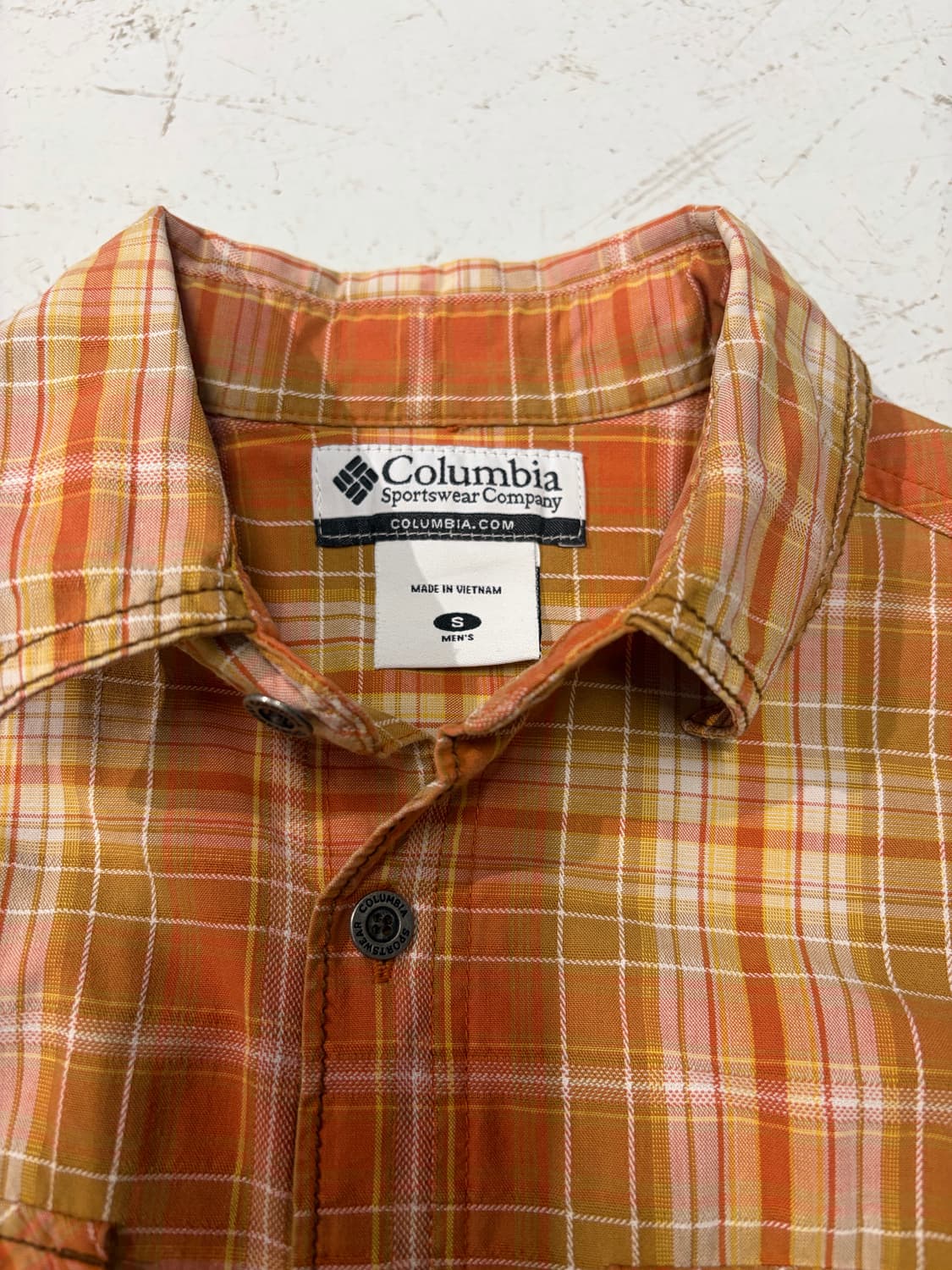 Columbia 오렌지 체크 투포켓 셔츠 상품이미지4
