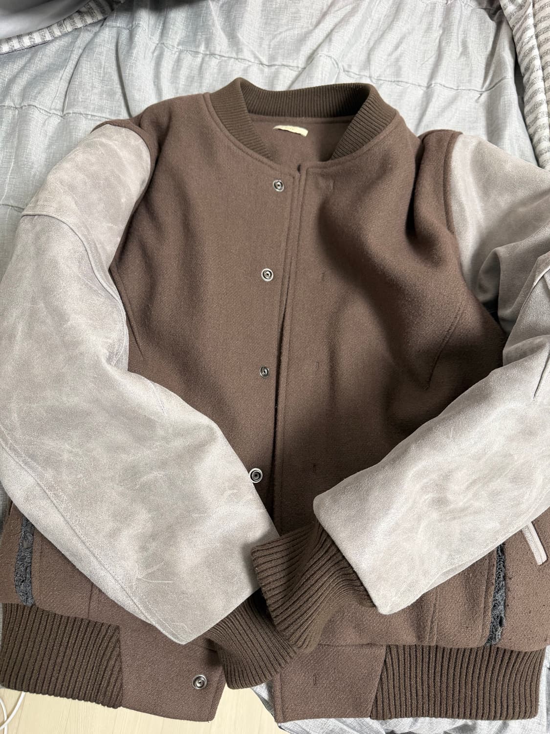 M 엑슬림 ep8 바시티 자켓 브라운 상품이미지1