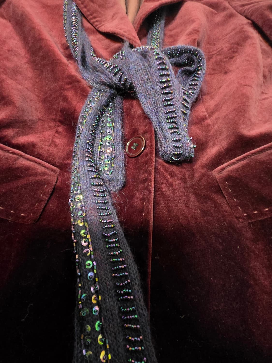 ICB Burgundy Velvet Blazer (Made in Japa 상품이미지10