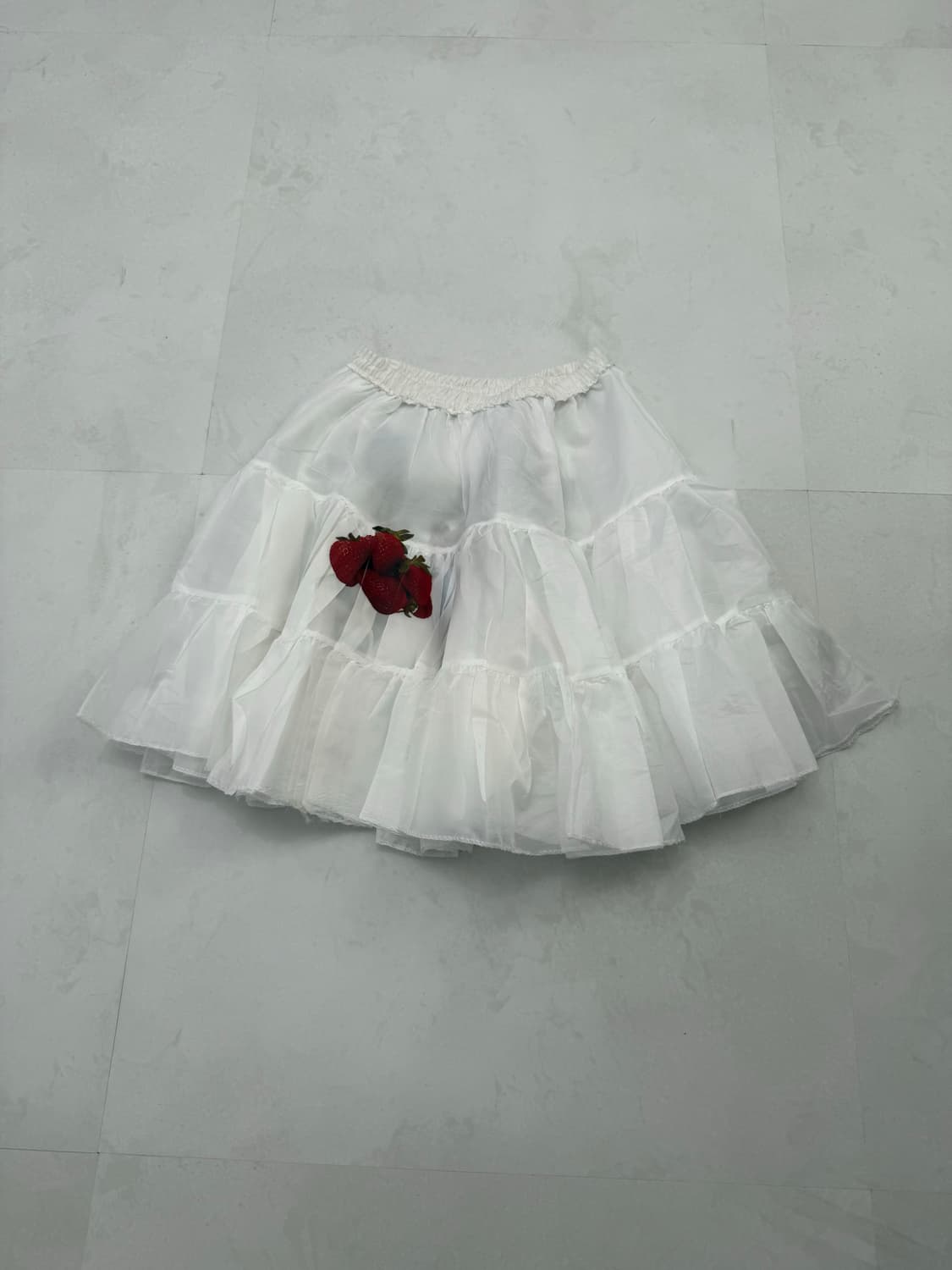 화이트 시스루 푸딩 스커트  상품이미지7