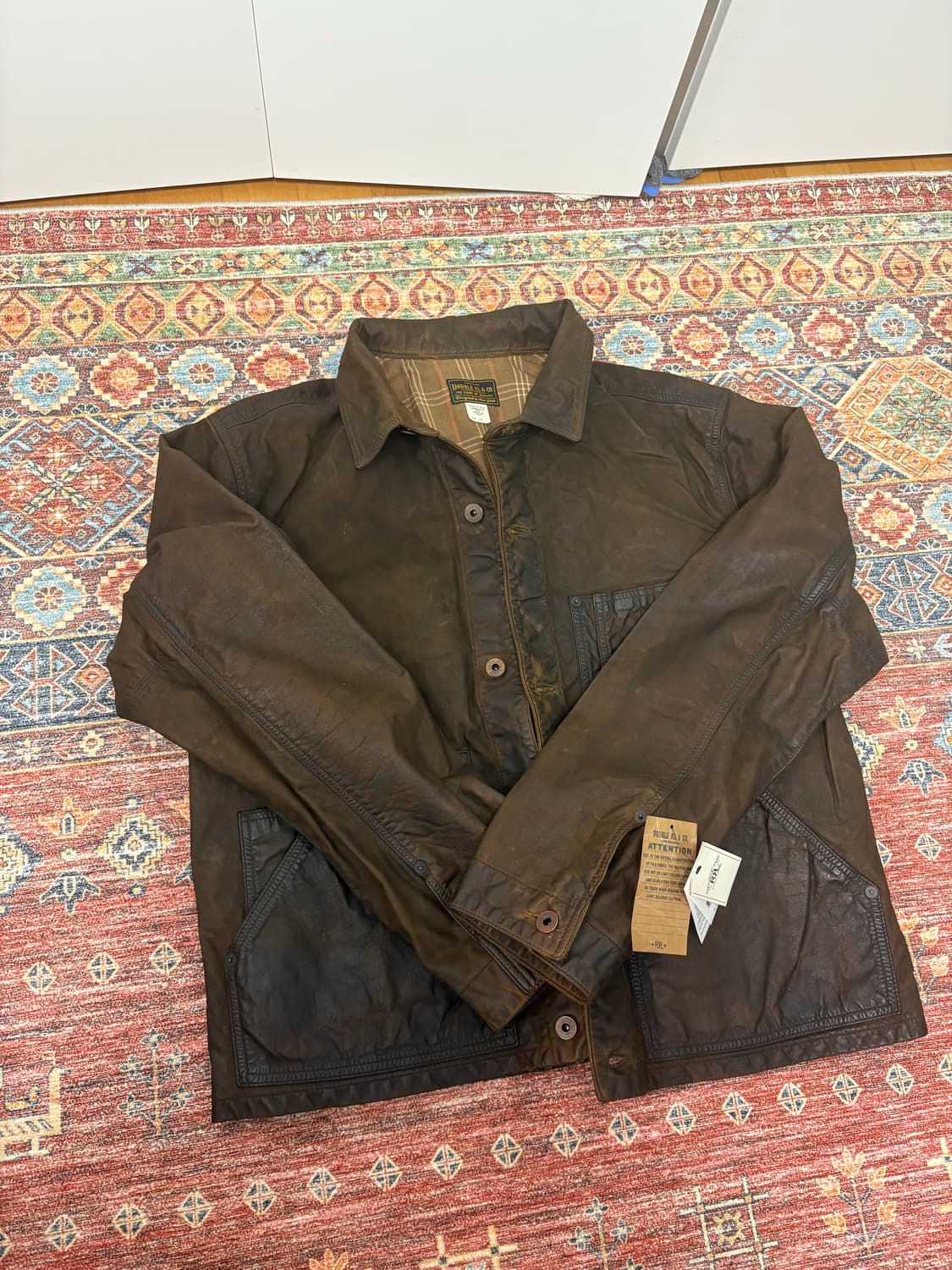 RRL 25fw 오일레더 트러커 L사이즈 상품이미지1