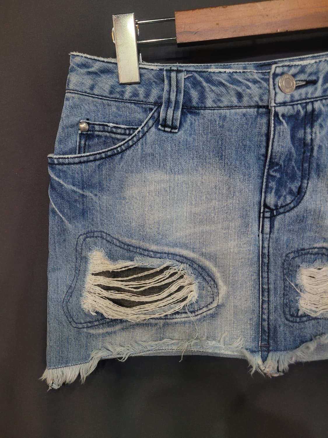 ALGONQUINS 빈티지 스컬 펑크 데님스커트 상품이미지3