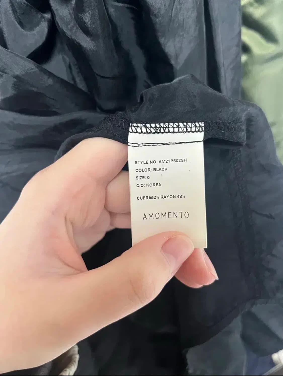 아모멘토 AMOMENTO 큐프라 실키 셔츠 블랙 상품이미지4