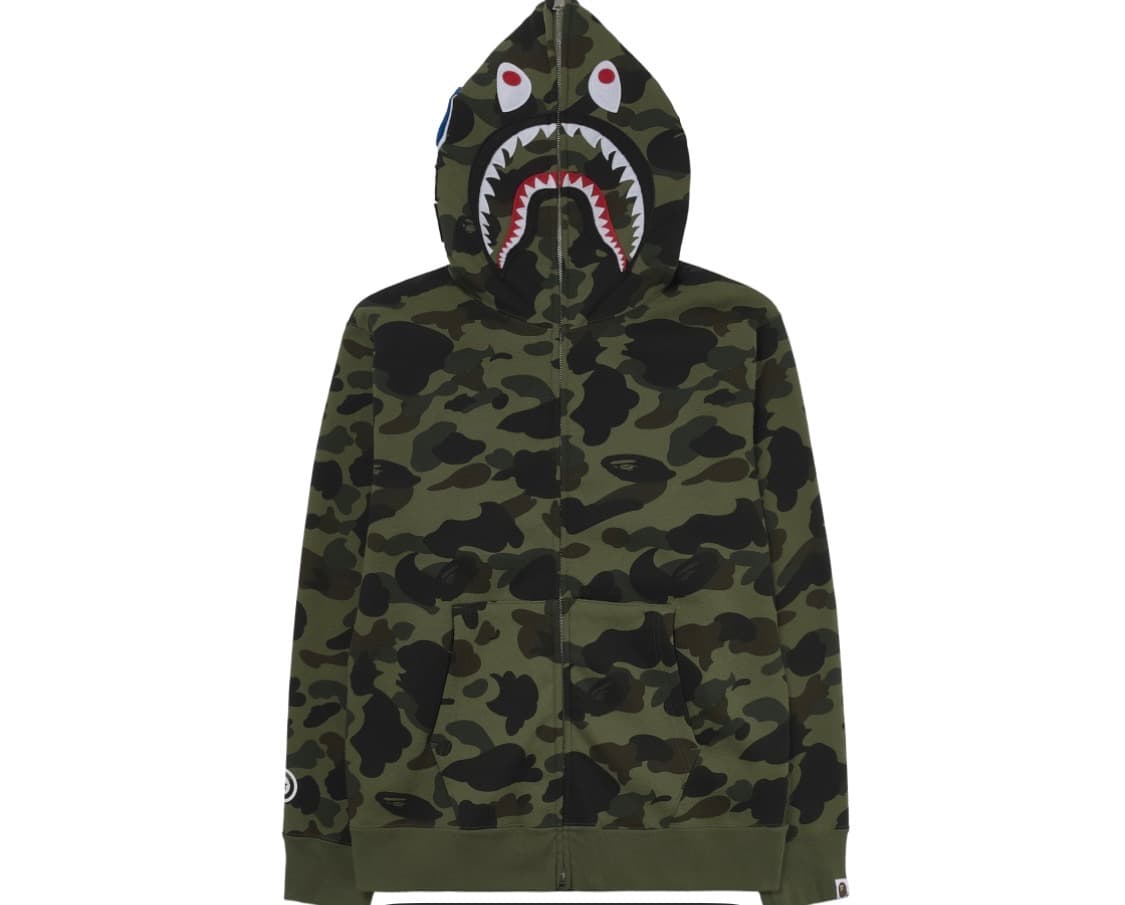 구매) 베이프 카모 샤크 후드집업 녹계 XL 상품이미지1