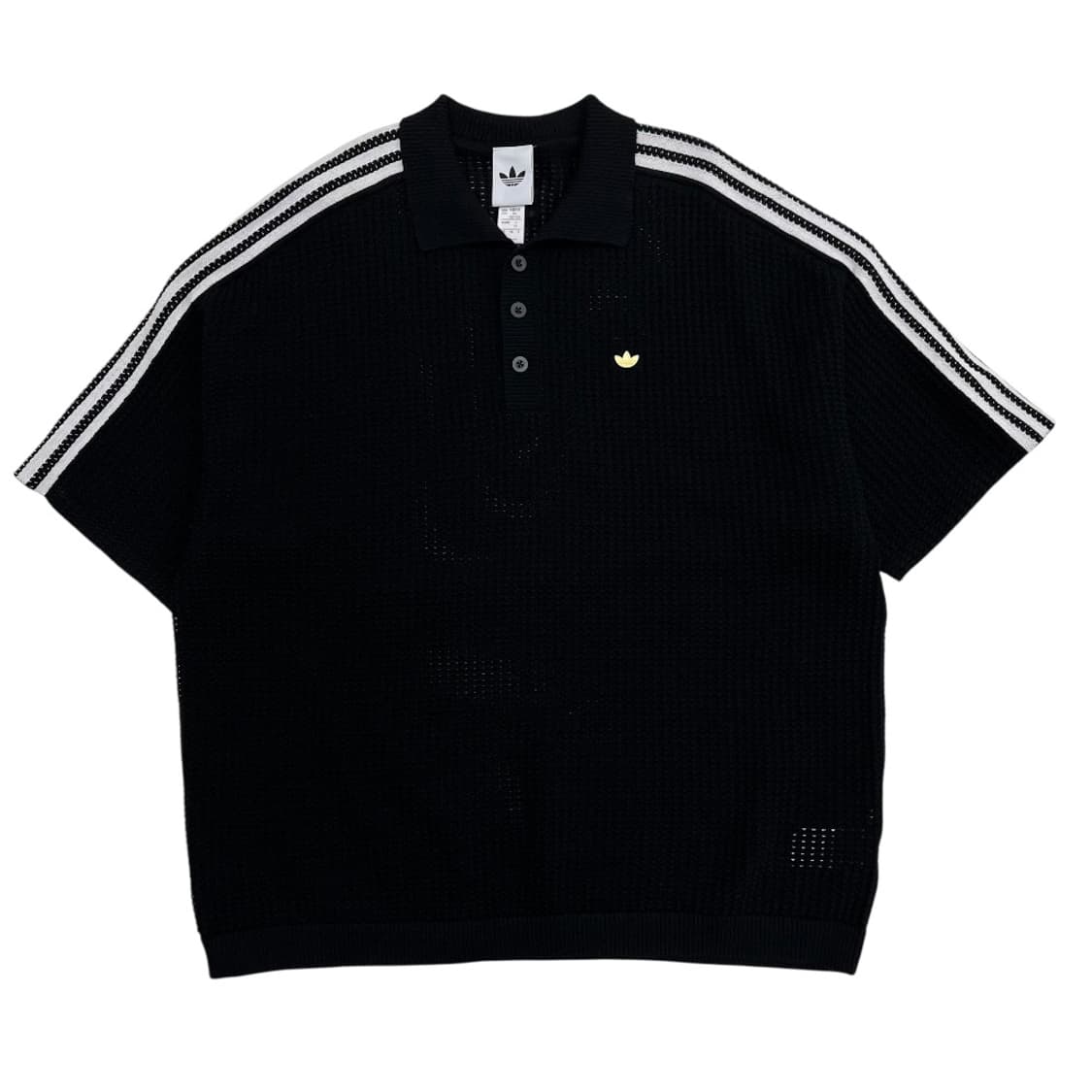 아디다스 골드 브로치 블랙 네트 카라 반팔 2XL 상품이미지3