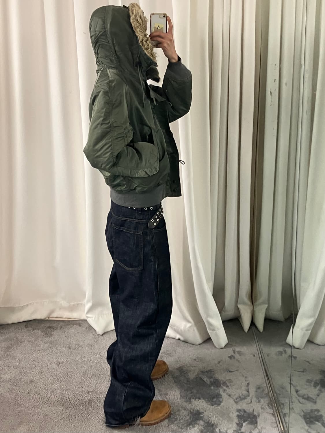 90's 알파인더스트리 카키 N2B 쇼트 웨이스트 파카 M 상품이미지9