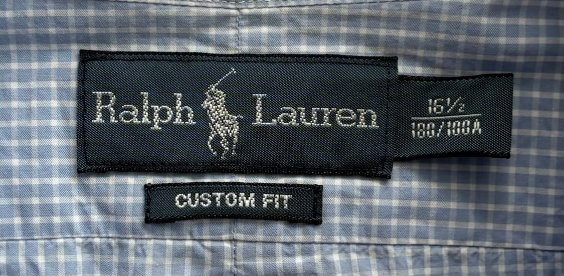 Polo 폴로랄프로렌 소라색 깅엄 체크 셔츠 상품이미지5