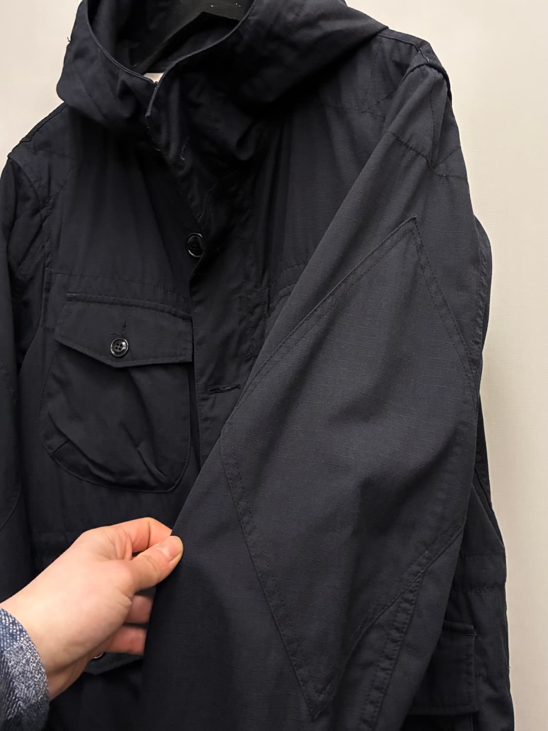 (M/100)엔지니어드 가먼츠 립스탑 6포켓 후디 필드자켓 블랙 해 상품이미지6