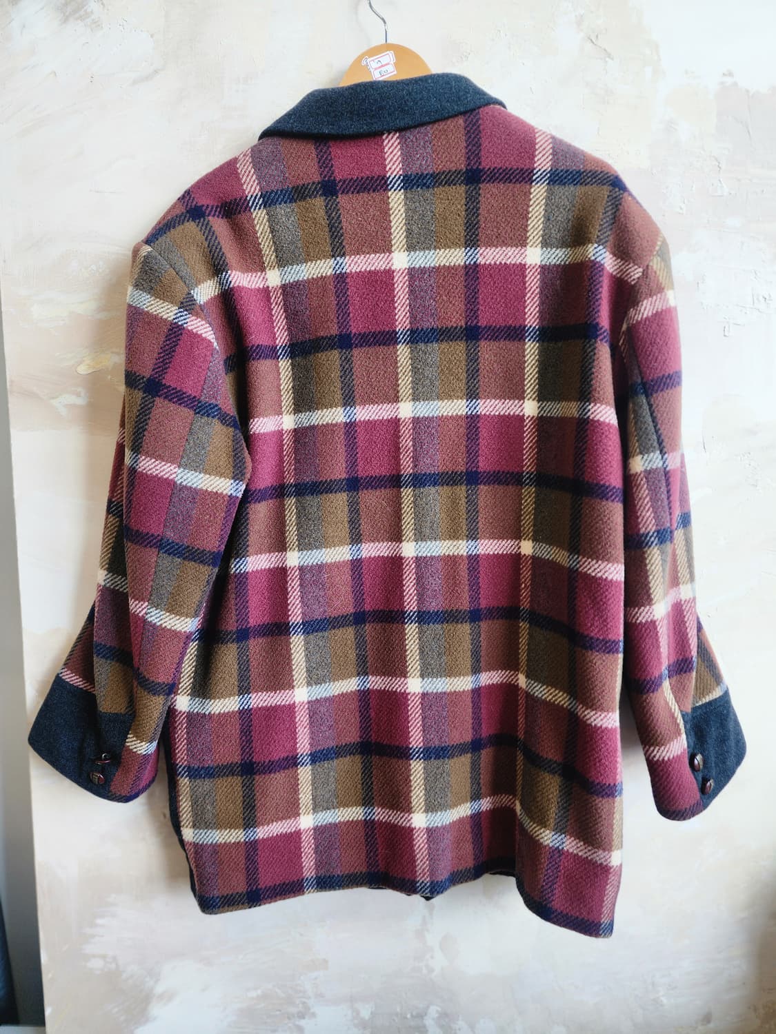 울 체크 도톰 자켓 상품이미지3