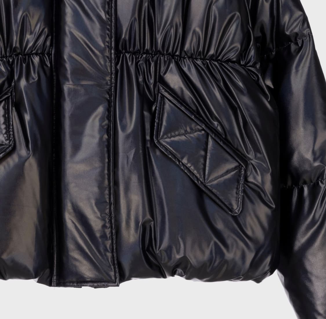 쥬시쥬디 페이크 레더 다운 숏패딩 상품이미지2