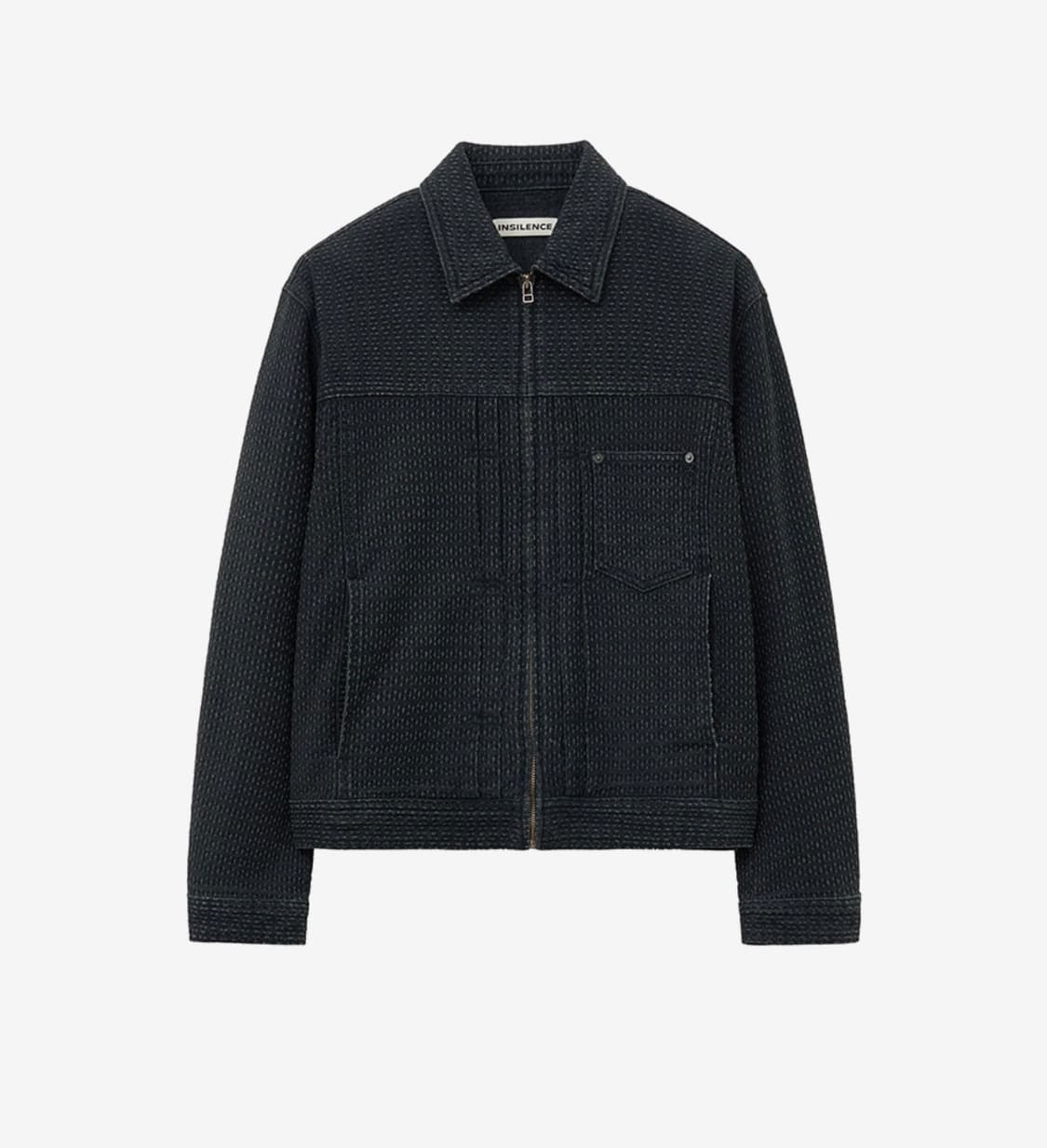 (새상품)(M) 인사일런스 스티치드 서페이스 자켓 BLACK 판매 상품이미지7