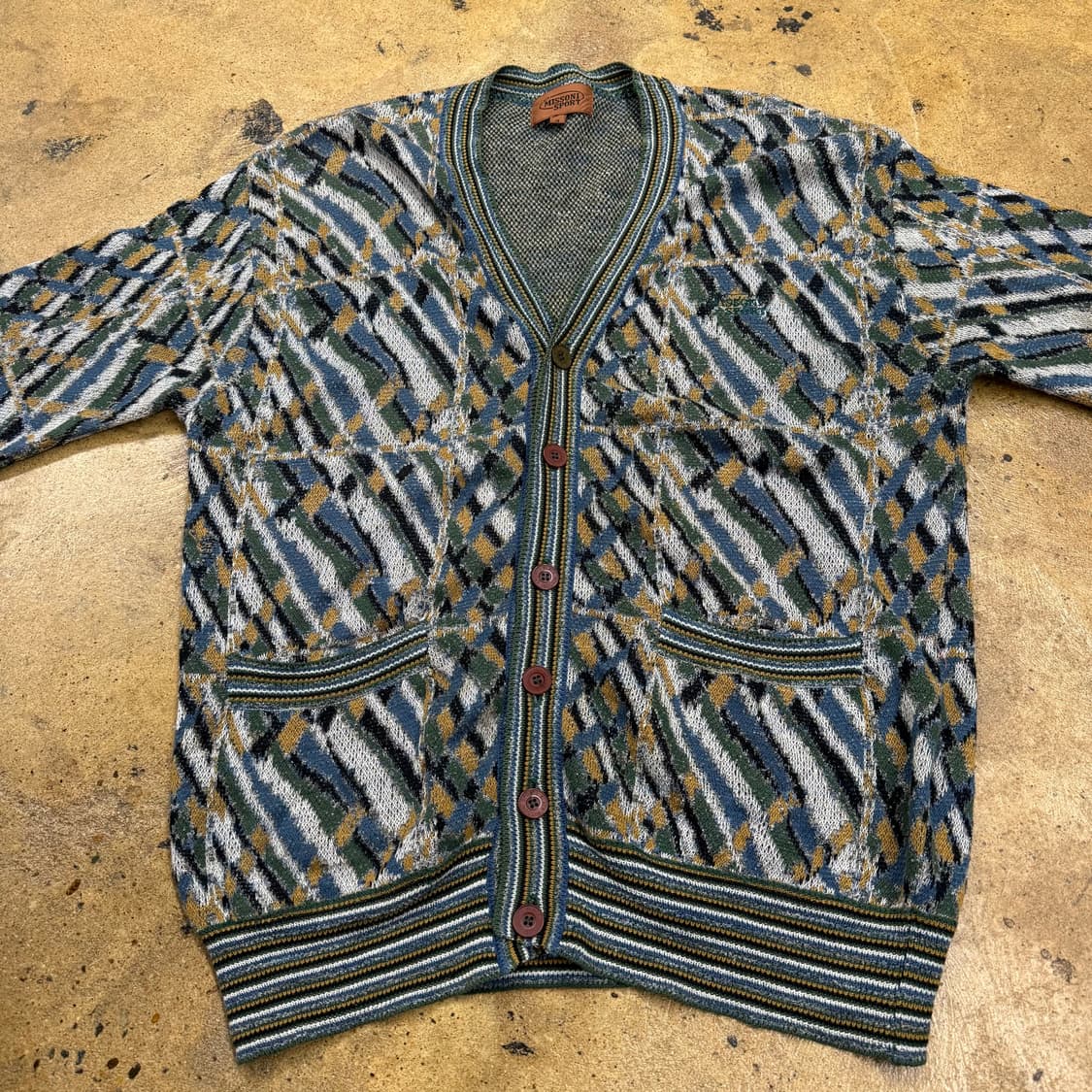 [정품/4] 미쏘니 스포츠 멀티컬러 패턴 가디건 b8 상품이미지3