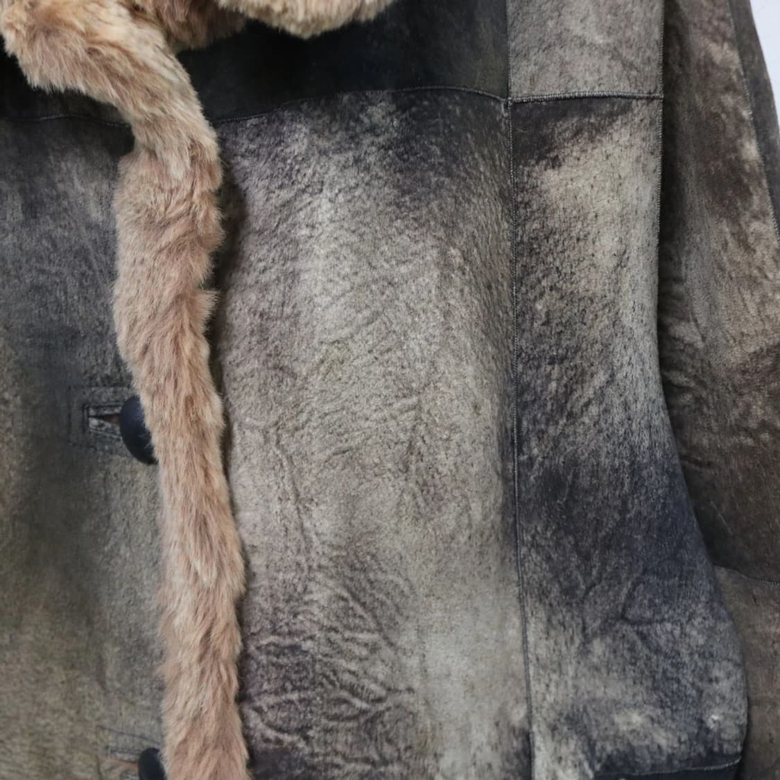 화이트베어 안감 퍼 가죽 패치워크 자켓 61772 상품이미지6