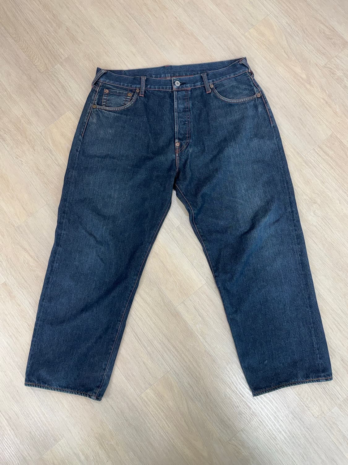 Evisu 에비수 가죽 빅로고 데님진 36사이즈 상품이미지2
