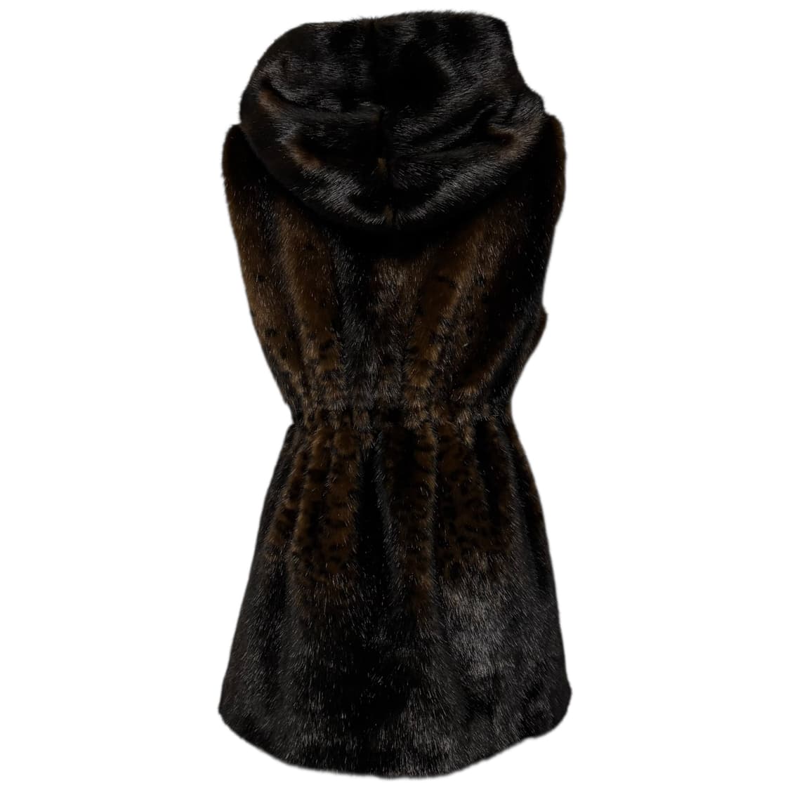 3793 천연모피 밍크 브라운 후드 퍼조끼 상품이미지4