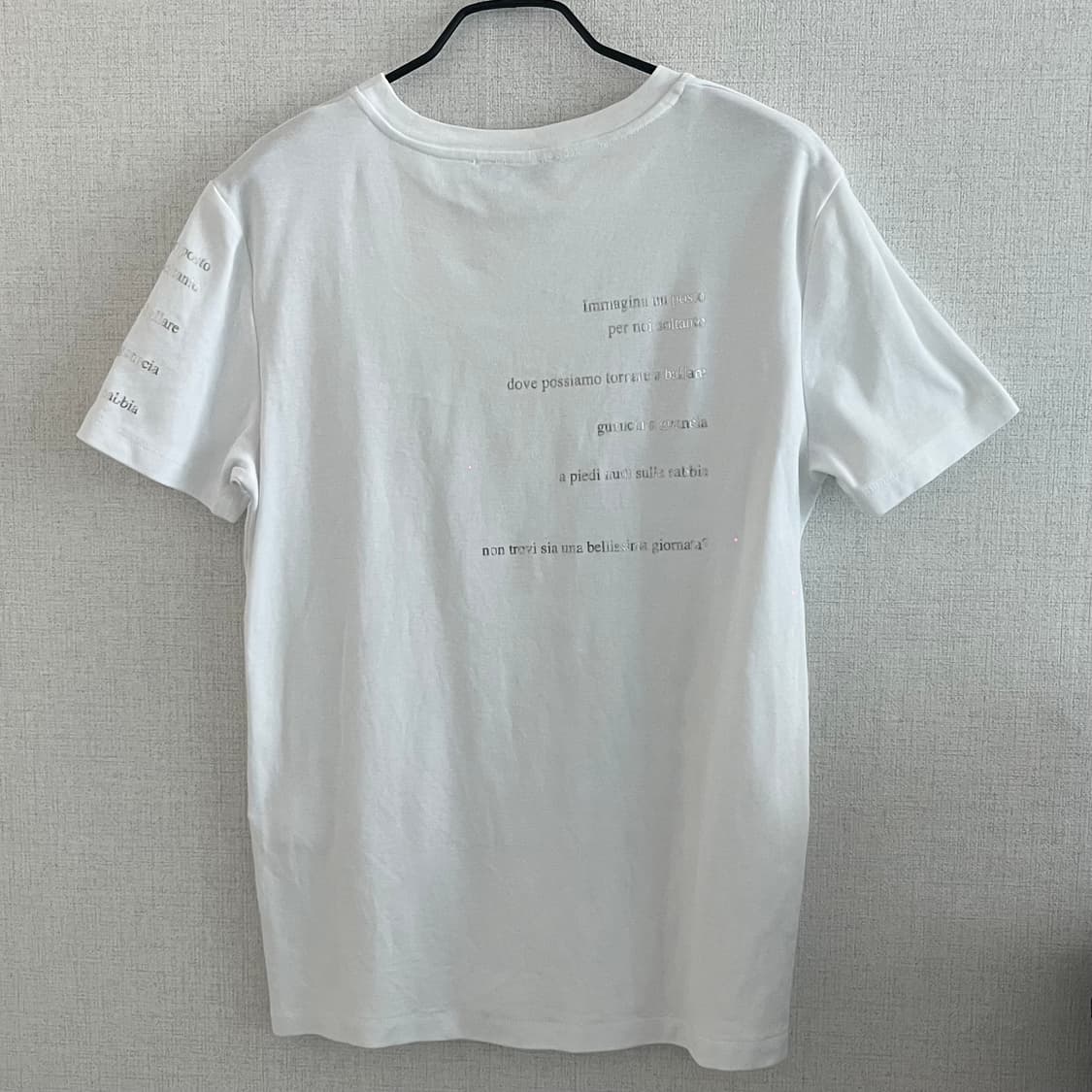 막스마라 오버핏 여성 반팔 티셔츠 실버 레터링 기본 티셔츠 상품이미지2