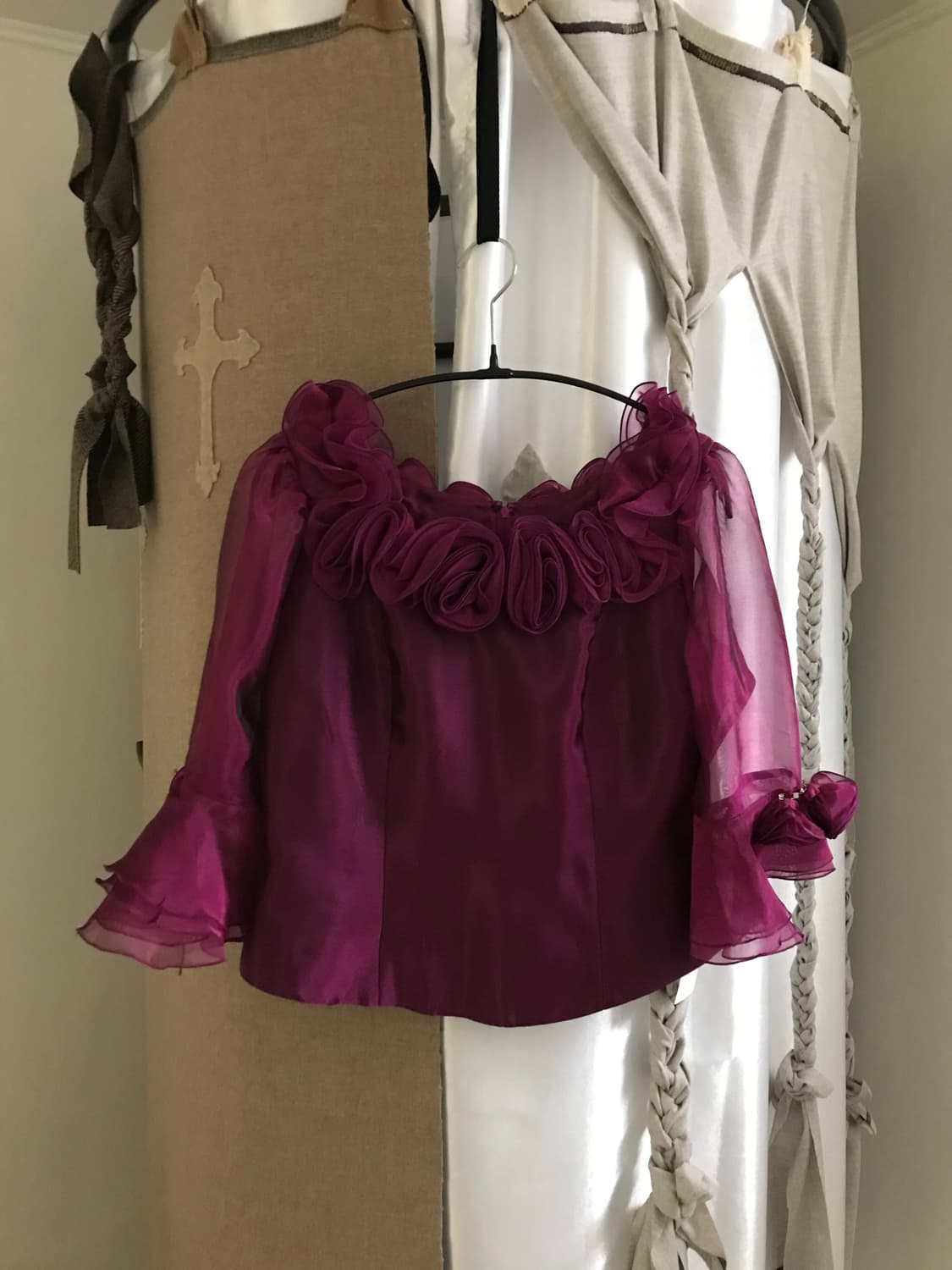 vintage rose organza blouse 상품이미지9