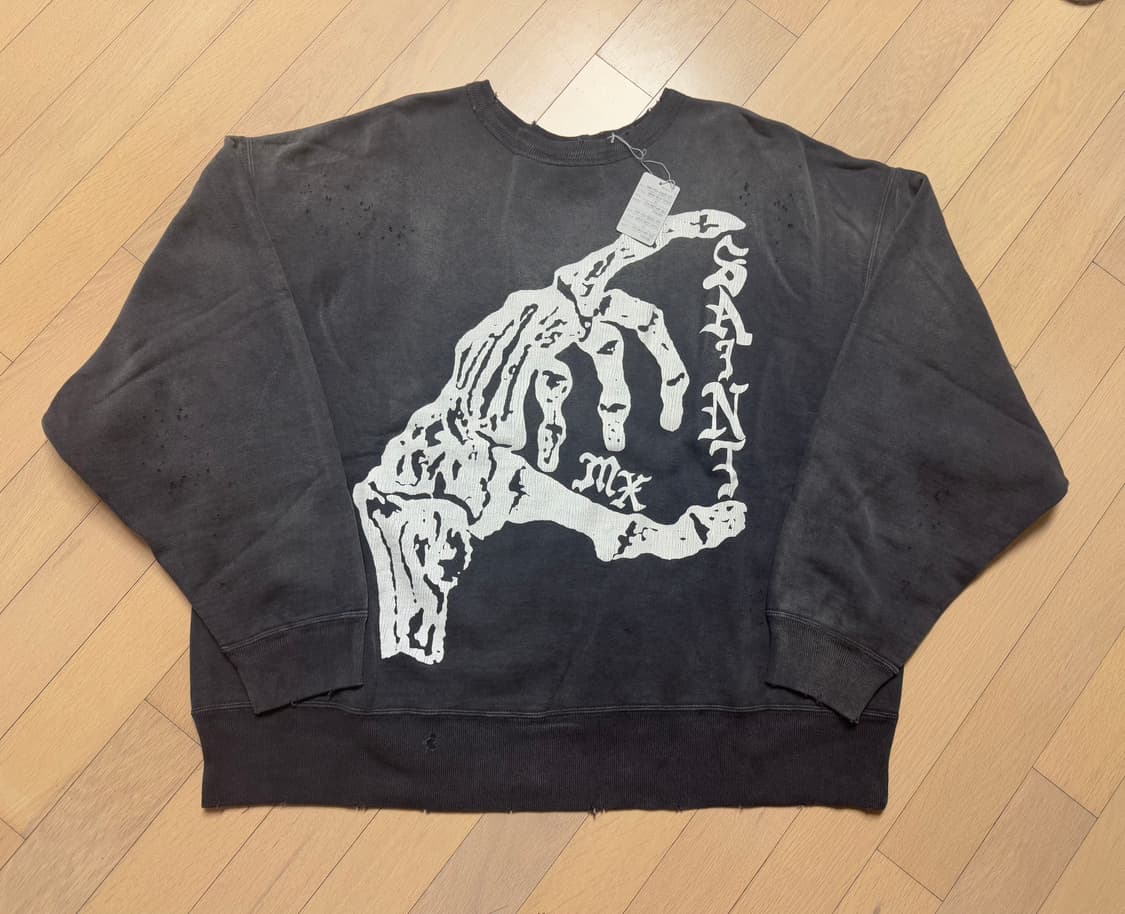 [XL] 세인트미카엘 24AW BONE 본 크루넥 스웻셔츠 상품이미지5