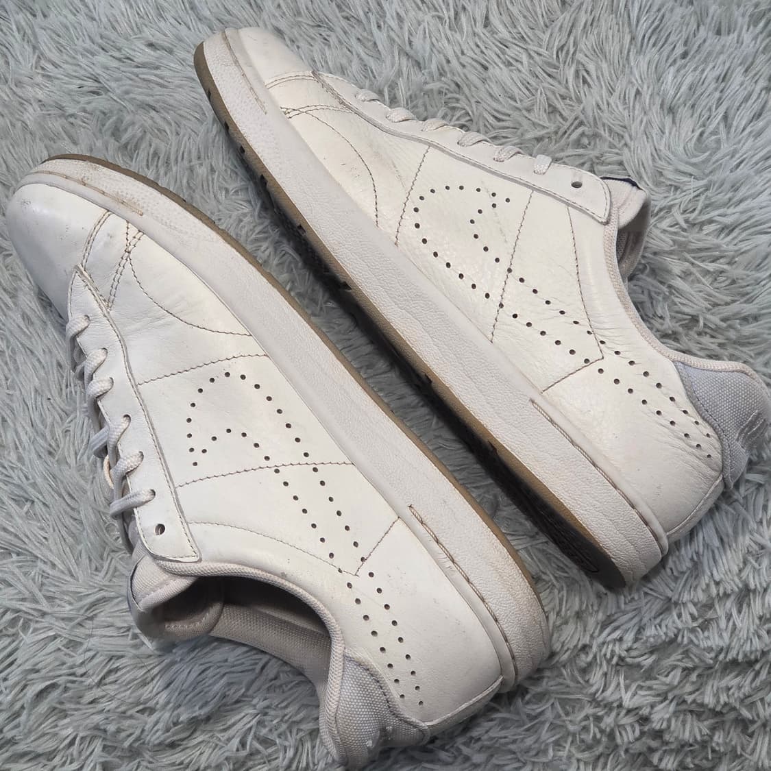 1w-12:나이키 레더 로우 스니커즈 화이트 265cm 상품이미지8
