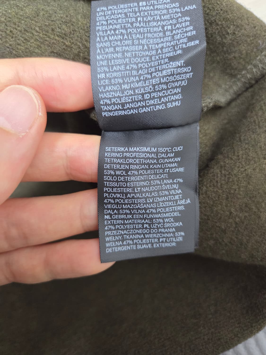 (새상품) 남자 울자켓 카키,딥그린 105 XL 판매합니다.H&M 상품이미지9