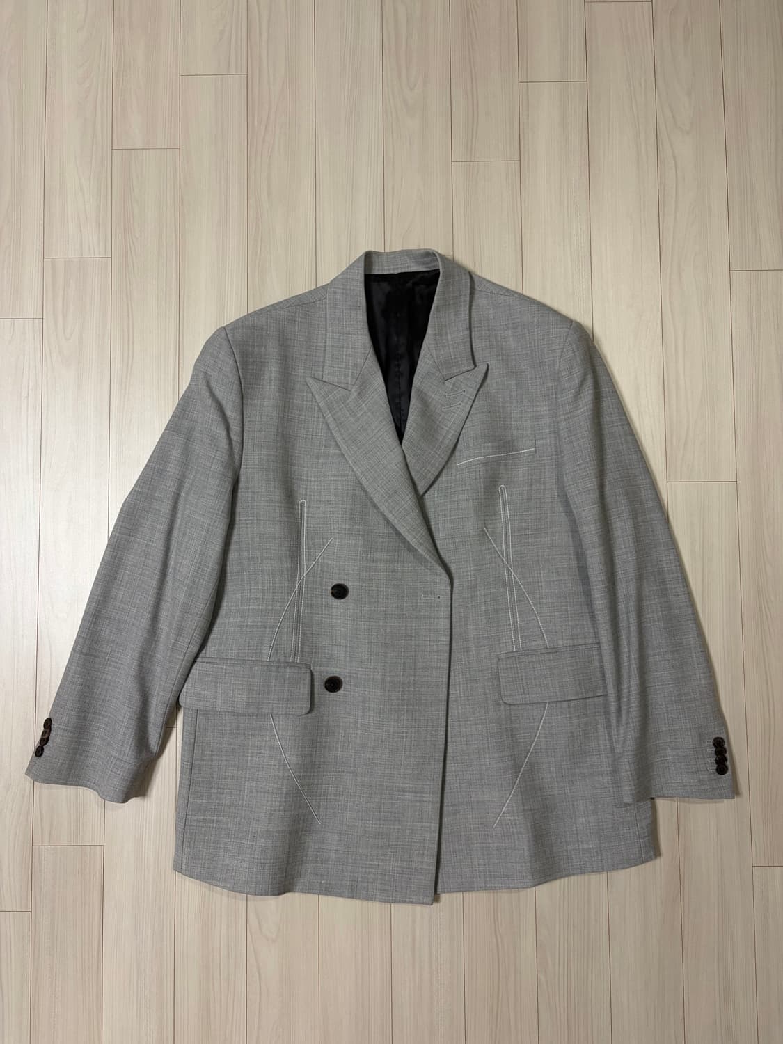 [M] STU 22FW 스티치 더블 블레이저 상품이미지1