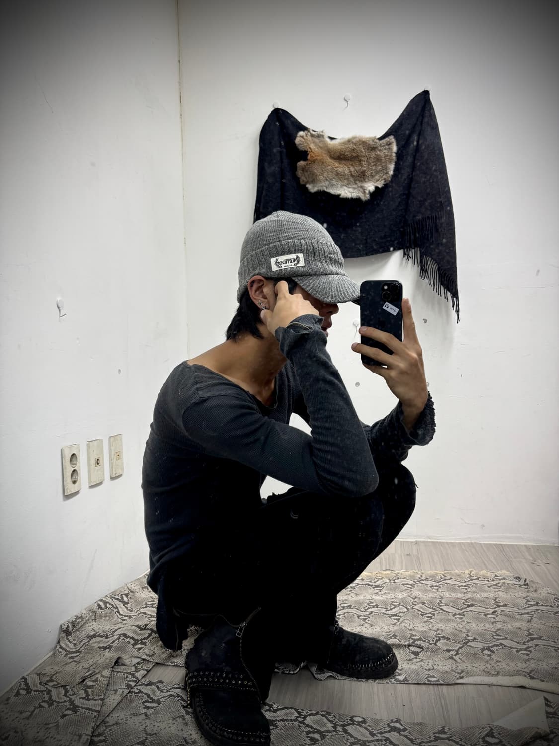“Vintage” Grey Knit Cap 상품이미지6