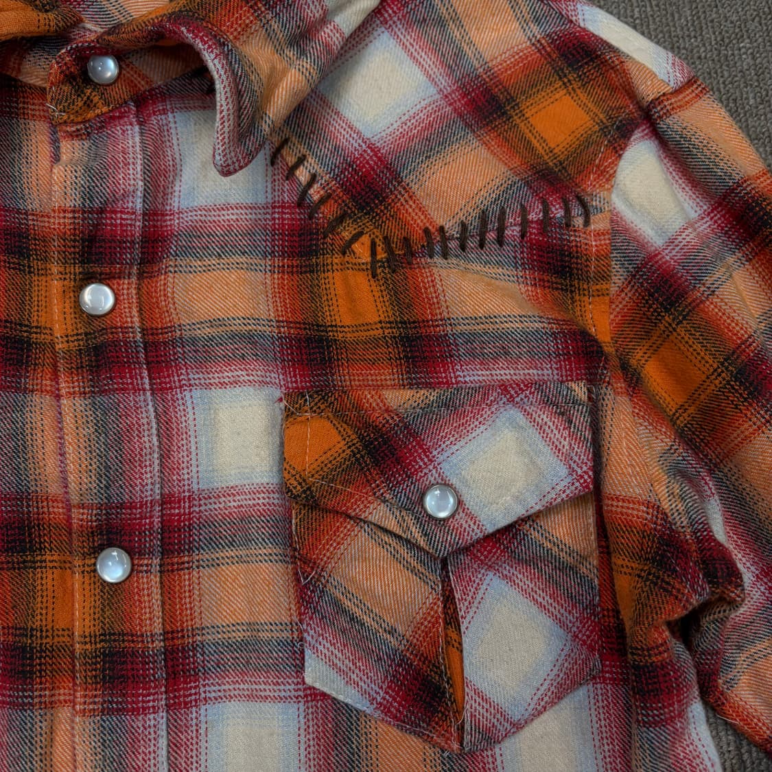 jpn 우먼스 와이어 카라 웨스턴 체크 셔츠  상품이미지4